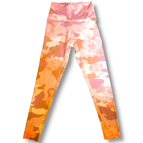 MIMI - Size Medium Bright Pink & Orange Workout / Yoga Tights Leggings - Picture 1 of 5